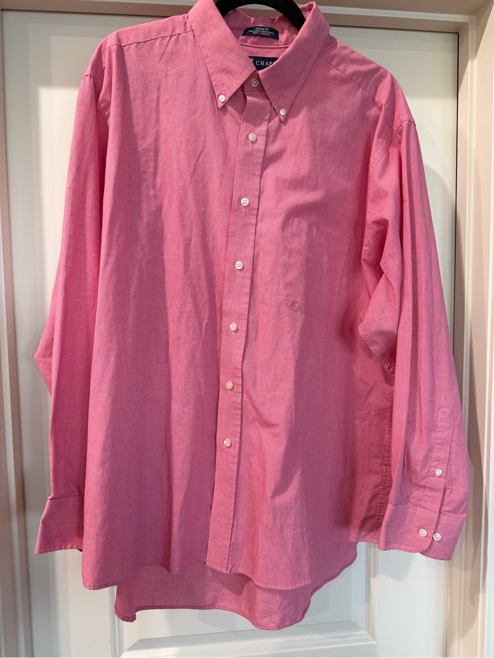 Chaps Men's Bright Pink Button-Down Shirt